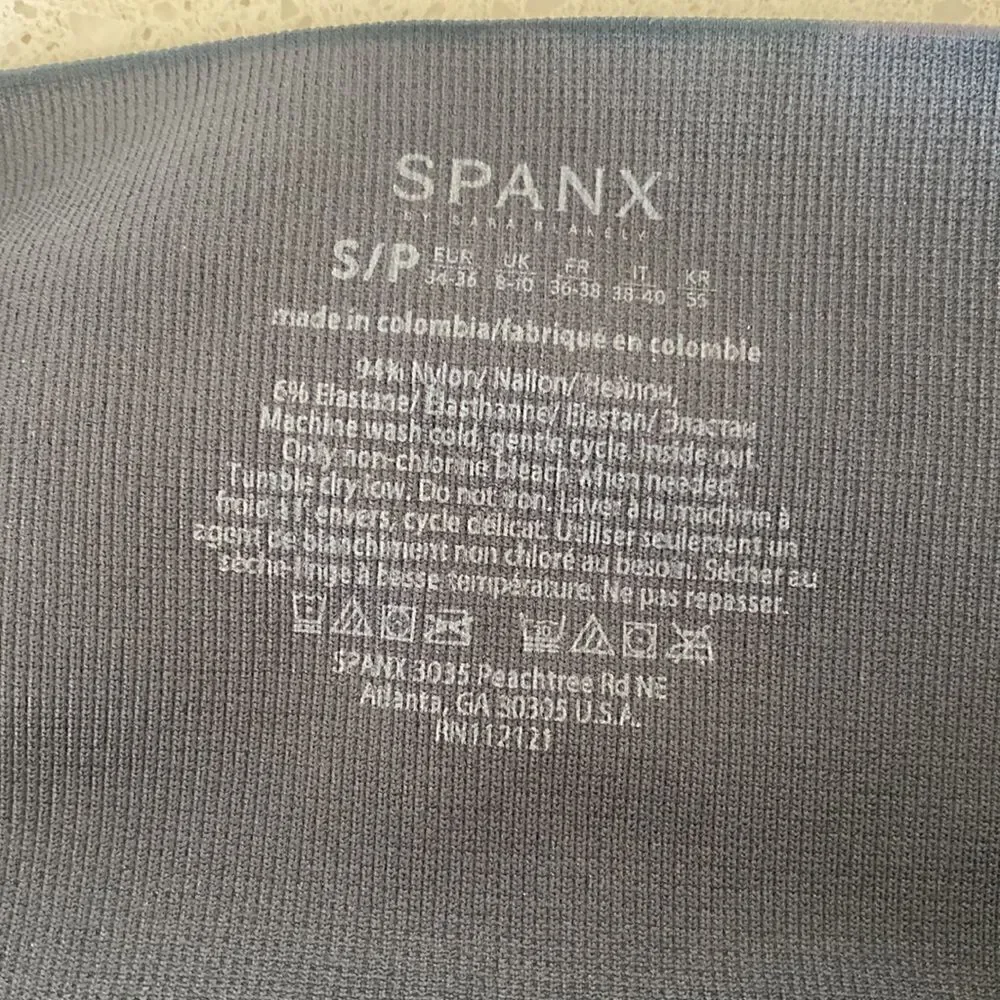 SPANX Seamless Cropped Leggings Gray Blue Green Camo Tummy Control Women Size S